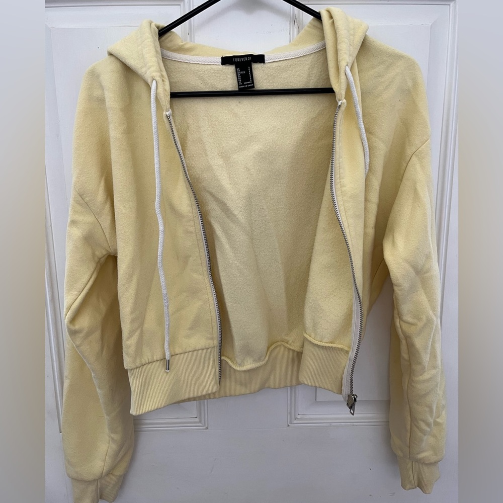 Cropped Zip Up Hoodie